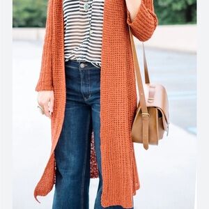Sweet & Sinful Orange Open-Front Cardigan